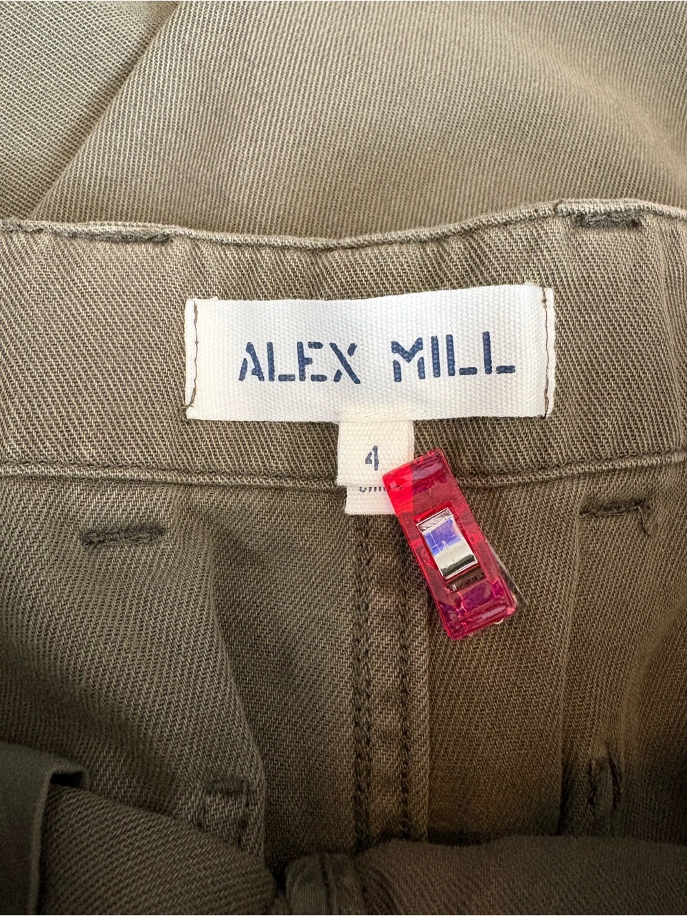 Alex Mill 9th Street Pant Military Olive 100% Cotton Slight Barrel Leg Size 4 - Picture 5 of 11